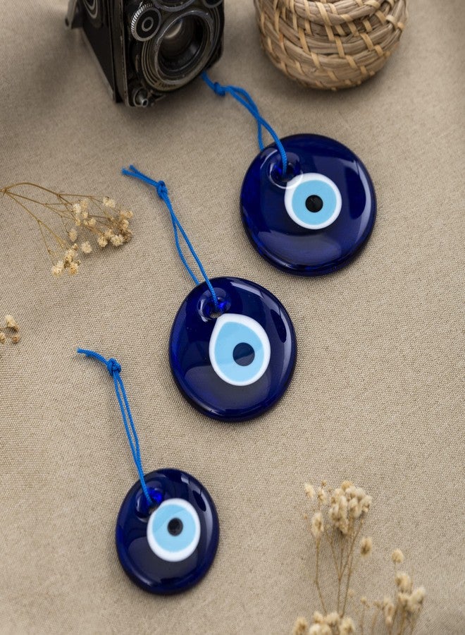 Erbulus Turkish Blue Evil Eye Wall Hanging Ornament - Turkish Nazar Beads - Ojo Turco - Triple Evil Eye Home Protection Charm Set of 3 - Wall Decor Amulet in a Box (Blue) - Image 4