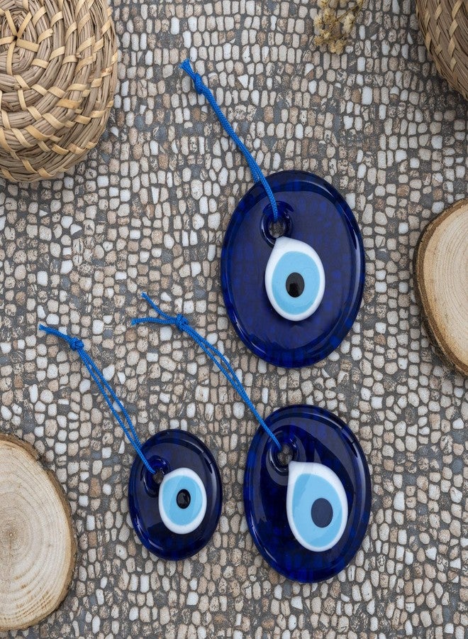 Erbulus Turkish Blue Evil Eye Wall Hanging Ornament - Turkish Nazar Beads - Ojo Turco - Triple Evil Eye Home Protection Charm Set of 3 - Wall Decor Amulet in a Box (Blue) - Image 3
