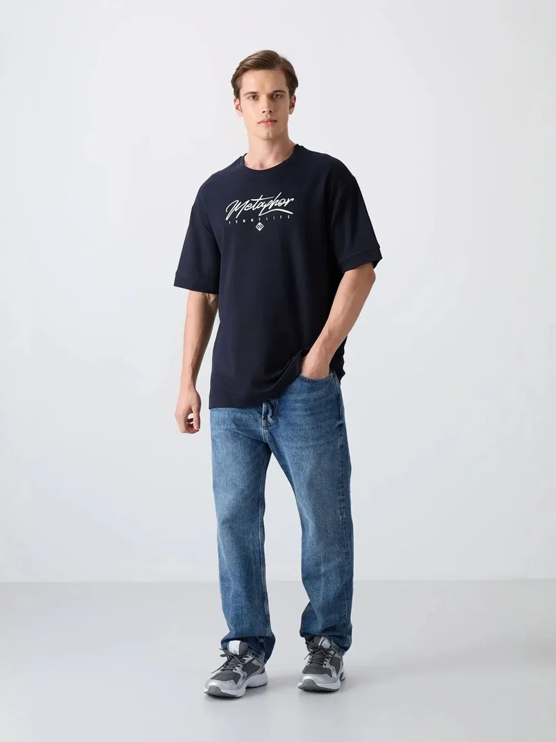 TOMMYLIFE TOMMY Oversized Logo Crew Neck T-Shirt