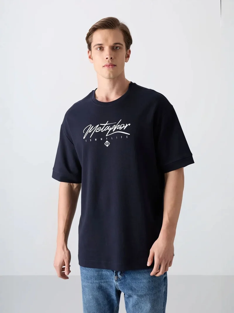 TOMMYLIFE TOMMY Oversized Logo Crew Neck T-Shirt