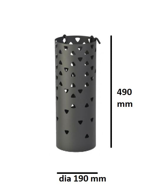 INDIDECOR INDIDECOR 58122 Umbrella standUmbrella holderUmbrella storage rackmetal umbrella bucket fashionable with modern design round shape Black  - Image 2