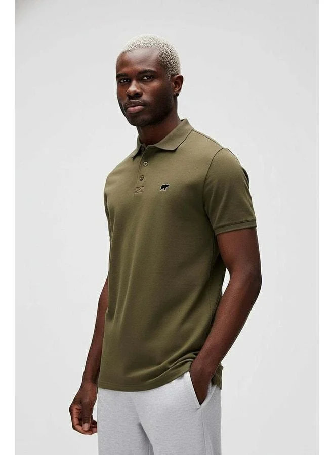 Bad Bear Gabriel Haki Polo Collar Men's T‑shirt.