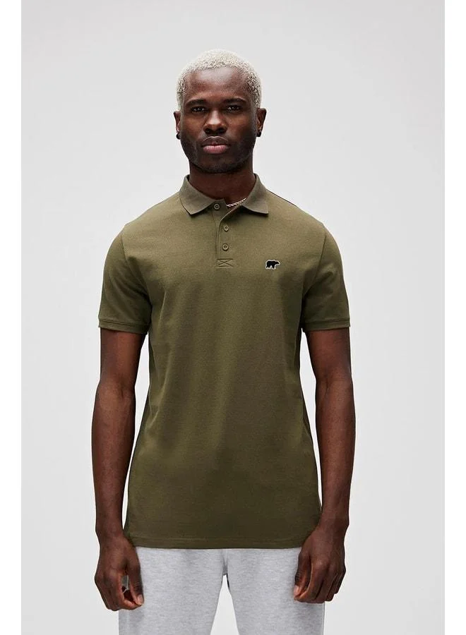 Bad Bear Gabriel Haki Polo Collar Men's T‑shirt.