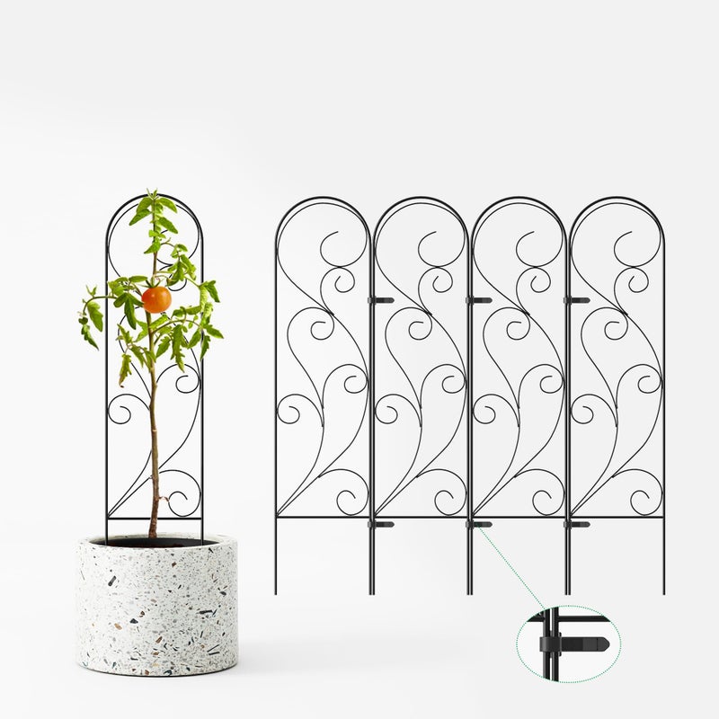 Zhongma 4 Pack 32" Metal Plant Trellis for Potted Plants Climbing,Indoor and Outdoor Fence Plant Support Trellis for Flower and Vagetable - Image 1