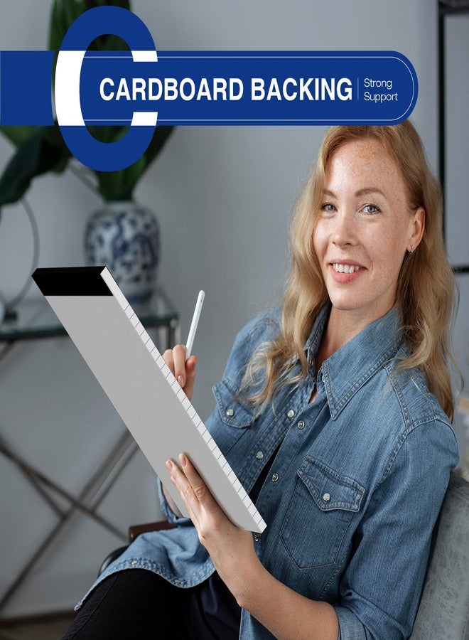 عبوتان من دفاتر الملاحظات القانونية مقاس 8.5 × 11 بوصة، مسطرة عريضة - 100 ورقة (50 ورقة في كل دفتر) مع دفتر ملاحظات مثقب بدقة وظهر من الورق المقوى، مناسب لقوائم المهام، ورق كتابة سميك مسطر، دفتر ملاحظات للمدرسة والمكتب - Image 4