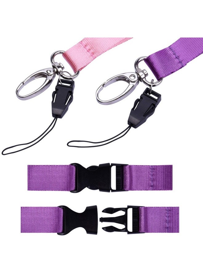 Wisdompro - Cruise Lanyard Badge Holder Wisdompro Vertical 2Sided 2 Card Slot Waterproof Clear Pvc Id Tag Holder With Ziplock And 20.8’’ Heavy Duty Detachable Neck Strap 2 Set Pink/Purple - Image 1