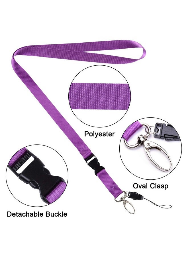 Wisdompro - Cruise Lanyard Badge Holder Wisdompro Vertical 2Sided 2 Card Slot Waterproof Clear Pvc Id Tag Holder With Ziplock And 20.8’’ Heavy Duty Detachable Neck Strap 2 Set Pink/Purple - Image 1