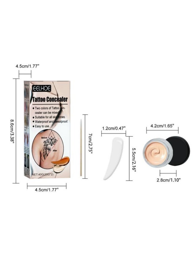 EELHOE Tattoo Concealer, Tattoo Cover Up Makeup, Waterproof & Sweatproof Concealer Cream for Scars, Vitiligo, Dark Spots, Full Coverage Colors, Long-Lasting, Natural Finish for Body & Legs - Image 2