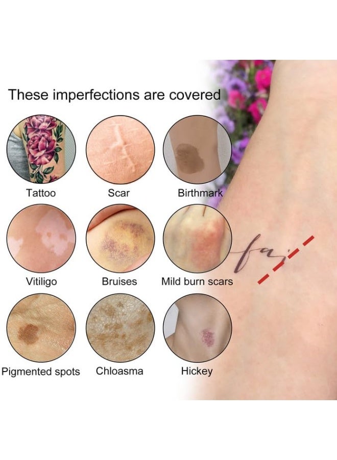 EELHOE Tattoo Concealer, Tattoo Cover Up Makeup, Waterproof & Sweatproof Concealer Cream for Scars, Vitiligo, Dark Spots, Full Coverage Colors, Long-Lasting, Natural Finish for Body & Legs - Image 5