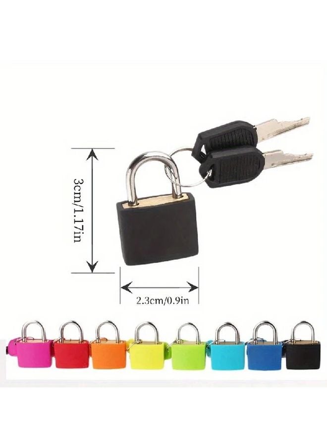 Black Steel Padlock Compact Sturdy for Travel Luggage Diaries Includes 2 Keys Ideal Gift - Image 1