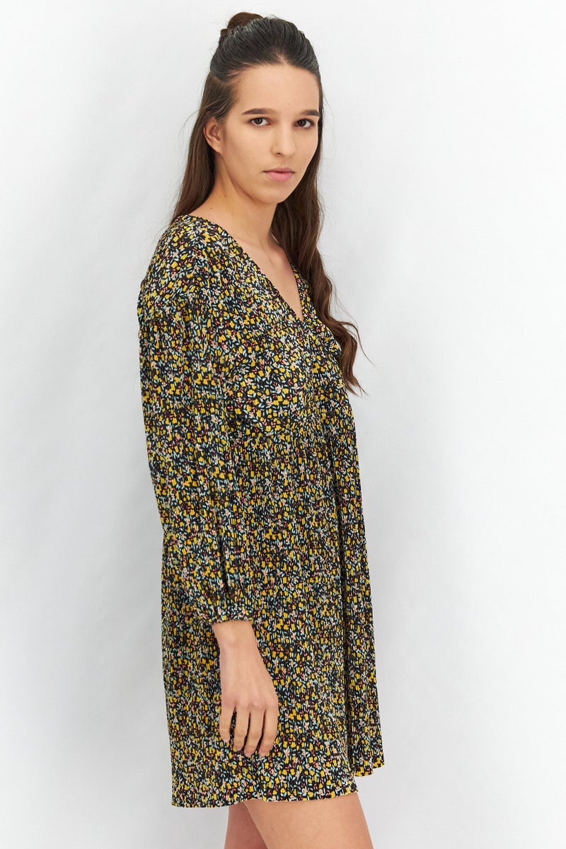 Asos Design Women Balloon Sleeve Mini Dress, Multicolor - Image 3