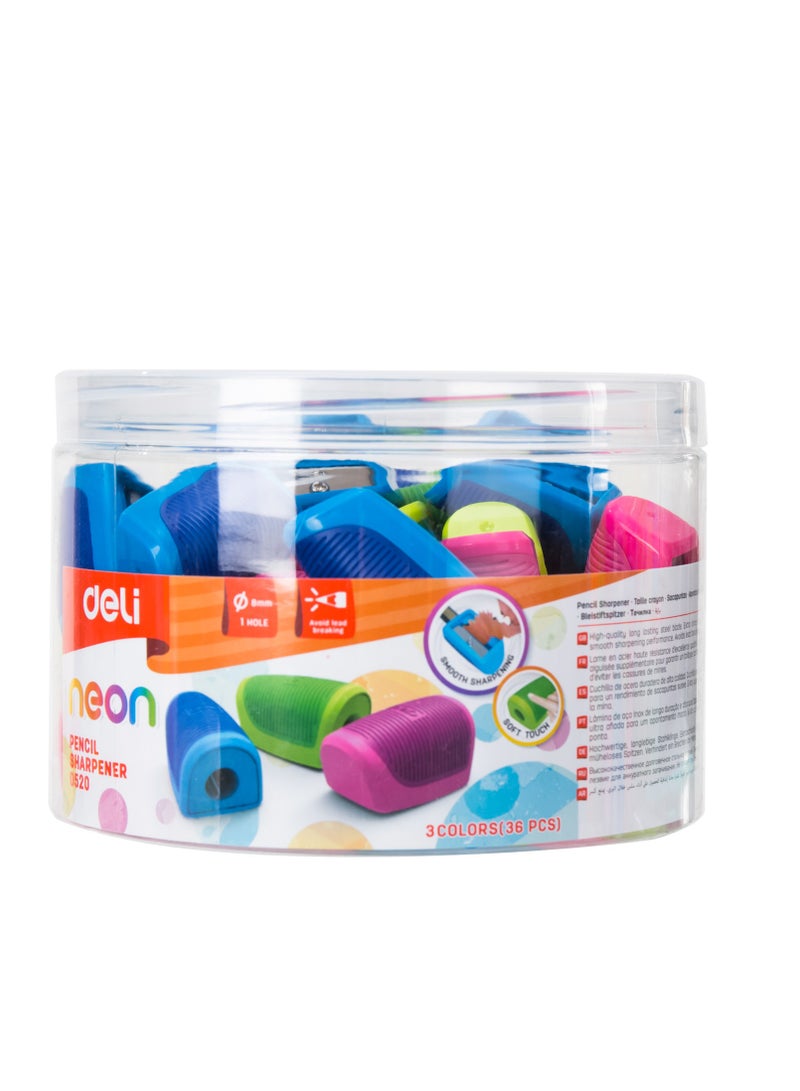 ديلي مبراة أقلام رصاص من اللوازم المدرسية مكونة من 36 قطعة، متعددة الألوان - Image 3