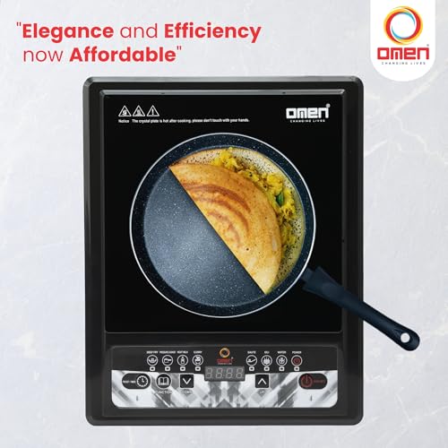 Omen Changing Lives OM-28 2000W Induction Cooktop | Push-Button Controls | Auto Shut-Off & Overheat Protection | LED Digital Display | 7 Preset Cooking Modes | BIS Certified | 1-Year Warranty - Image 3