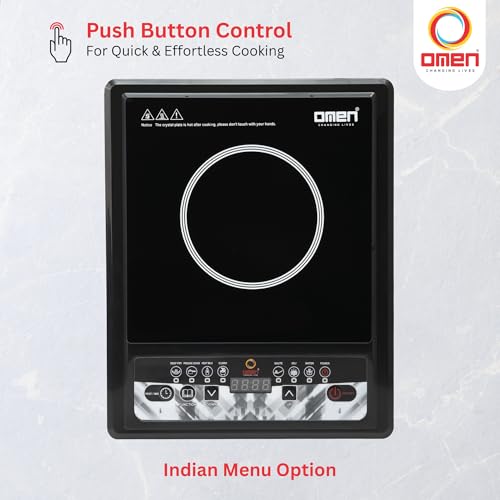 Omen Changing Lives OM-28 2000W Induction Cooktop | Push-Button Controls | Auto Shut-Off & Overheat Protection | LED Digital Display | 7 Preset Cooking Modes | BIS Certified | 1-Year Warranty - Image 5