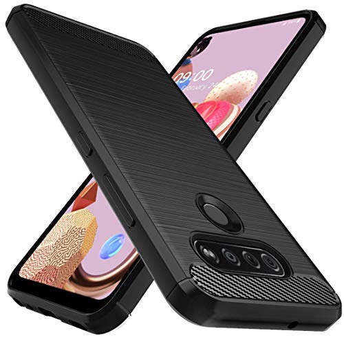 Osophter for LG K51 Case,LG Reflect Case,LG Q51 Case Shock-Absorption Flexible TPU Rubber Protective Cell Phone Cover for LG K51(Black) - Image 1