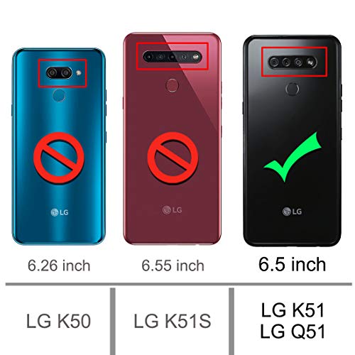 Osophter for LG K51 Case,LG Reflect Case,LG Q51 Case Shock-Absorption Flexible TPU Rubber Protective Cell Phone Cover for LG K51(Black) - Image 2
