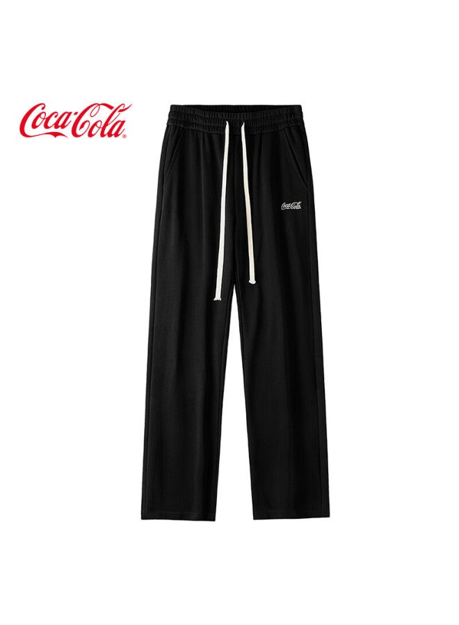 Coca-Cola Casual Pants For Men, Summer Ice Silk Sweatpants, Loose Straight-Leg Trousers, Black Regular, 2Xl - Image 2