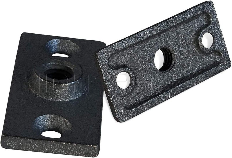 HIGHCRAFT PLTB12-20 Ceiling Flange; Hanger Plate for 1/2 in. Threaded Rod (Not Pipe), for DYI Plumbing and Industrial Decor, 1-3/8 W x 3-5/16 L, Iron, Black - Image 2