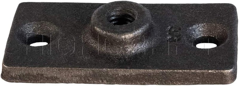 HIGHCRAFT PLTB12-20 Ceiling Flange; Hanger Plate for 1/2 in. Threaded Rod (Not Pipe), for DYI Plumbing and Industrial Decor, 1-3/8 W x 3-5/16 L, Iron, Black - Image 1