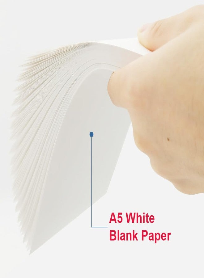 Getvow Half Letter Blank Paper, A5 100 Sheets/200 Pages Printer Paper, Unpunched, Blank Copy Paper, 100gsm, White, 5.8'' x 8.2'' - Image 2