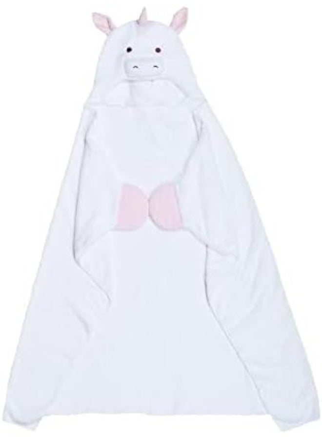 Adora Adora Blanket Hoodie for Kids 3 ft Long Glow in the Dark Soft Wearable Animal Blankets for Girls and Boys - Snuggle & Glow - White Unicorn  - Image 3