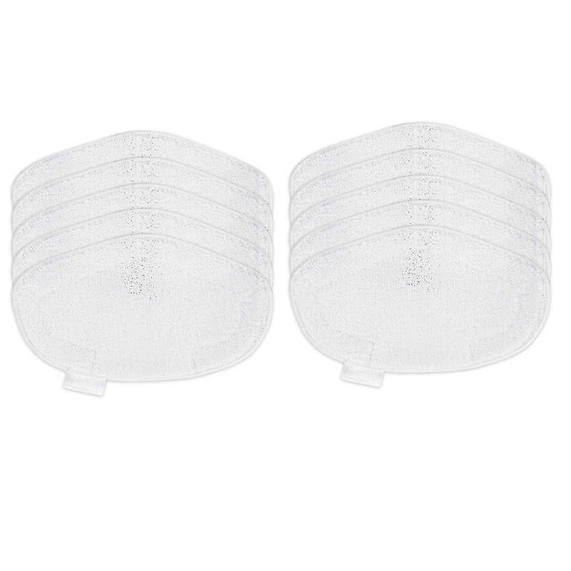 Reusable Mop Pads: 10 White Fiber Pads - Washable & Economical Cleaning Pads for Hardwood Tile Stone Floors, Compatible With Vaporetto Smart 40 35 SV400 SV420 SV440 Mops