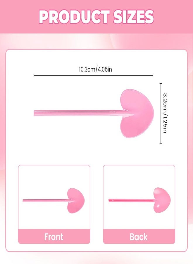 VEIREN 100 Pieces Disposable Plastic Spoons Mini Love Heart Shape Individually Wrapped Sampling Tasting Serving Dessert Spoon for Cake Ice Cream Jelly Pudding Yogurt Home Birthday Party Favor, Pink - Image 2