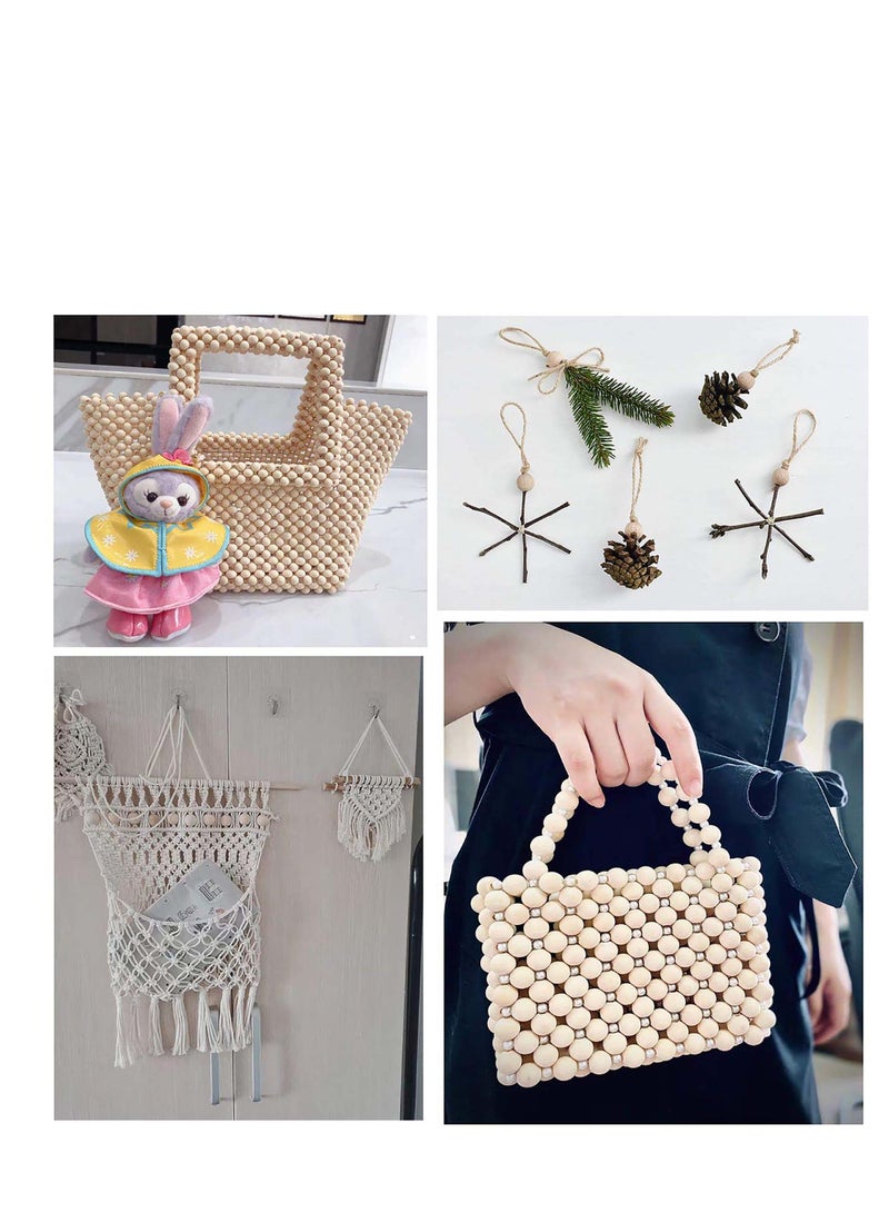 SOLARAE Natural Wood Beads, 500pcs Unfinished Loose Wood Beads Crafts, Wooden Beads for Crafts, Used for Garland, Farmhouse Decor, Jewelry Making, and DIY Crafting for Home and Holiday Decor - Image 5