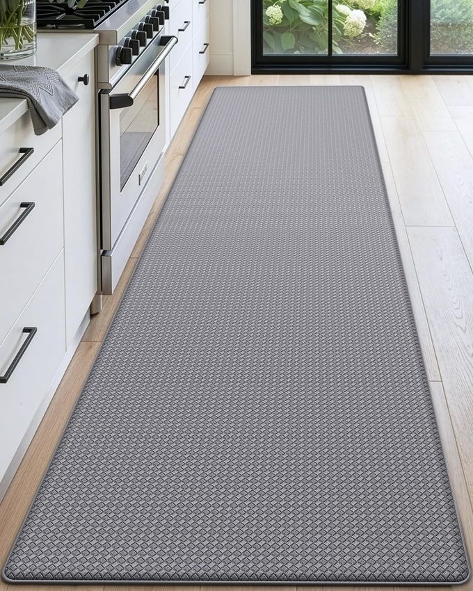 DEXI Kitchen Floor Mats Cushioned Anti Fatigue, 23x71, Large Wide Standing Runner Rug Waterproof, Comfort Memory Foam Padded for Front Sink Laundry, Grey - Image 1