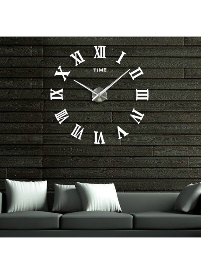 Timelike 3D DIY Wall Clock, 1M Modern Frameless Large 3D DIY Wall Clock Kit Decoration Home for Living Room Bedroom (Silver) - Image 2