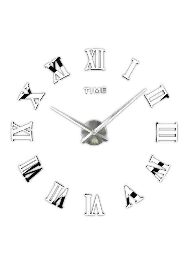 Timelike 3D DIY Wall Clock, 1M Modern Frameless Large 3D DIY Wall Clock Kit Decoration Home for Living Room Bedroom (Silver) - Image 1