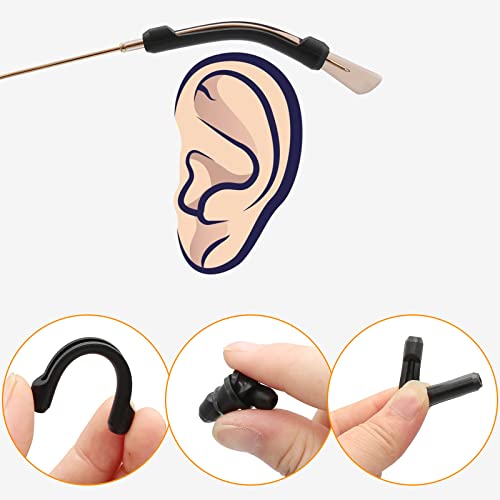 SMARTTOP Silicone Eyeglasses Temple Tips Sleeve Retainer, Anti-Slip Elastic Glasses Ear Grip Comfort Eyeglasses Retainers Behind The Ears for Reading Glasses Sunglasses(black&white) - Image 4