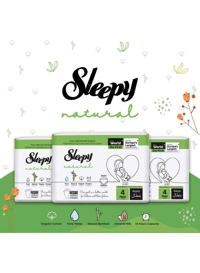 Sleepy Baby Diaper Natural Pants Size 4, Ultimate Comfort, Superior Absorbency, Eco-Friendly, Hypoallergenic, 3 X 30 Pieces - Image 4