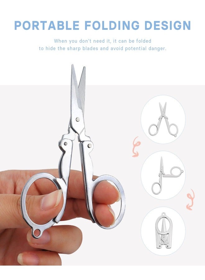 YETOOME 6 Pcs Folding Scissors, Stainless Steel Folding Small Portable Travel Scissors for Craft, Camping, Office, School, Outdoor - Image 3