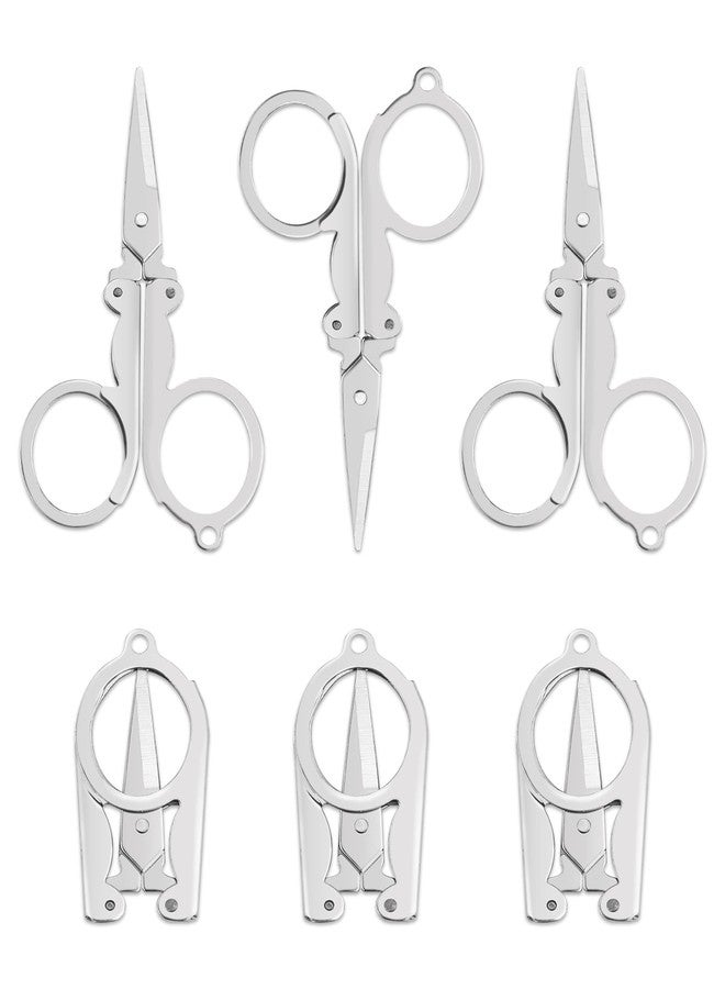 YETOOME 6 Pcs Folding Scissors, Stainless Steel Folding Small Portable Travel Scissors for Craft, Camping, Office, School, Outdoor - Image 1