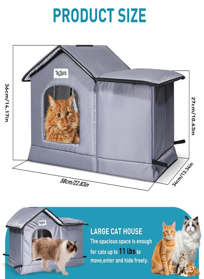 Tailtastic Weatherproof & Insulated Outdoor Cat House - Seamless Base Stays Dry,Easy Assembly, Warm Shelter for Community/Outdoor Cats(Large) - Image 4