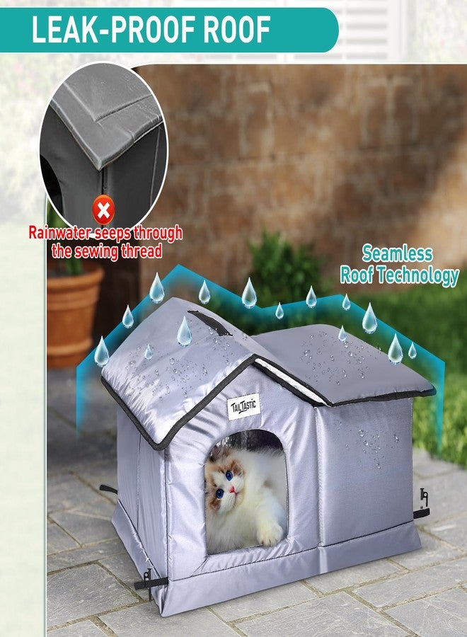 Tailtastic Weatherproof & Insulated Outdoor Cat House - Seamless Base Stays Dry,Easy Assembly, Warm Shelter for Community/Outdoor Cats(Large) - Image 2