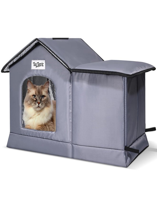 Tailtastic Weatherproof & Insulated Outdoor Cat House - Seamless Base Stays Dry,Easy Assembly, Warm Shelter for Community/Outdoor Cats(Large) - Image 1