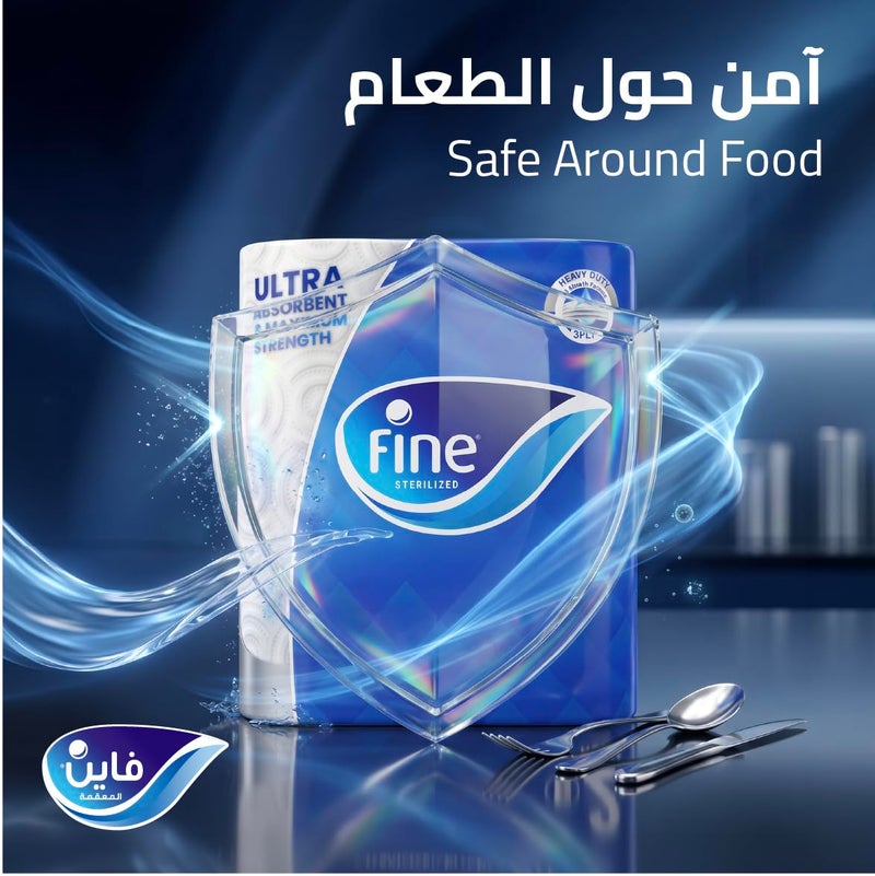 Fine Kitchen Tissues Paper Super Towel Pro, 3 ply 6 rolls - Image 2