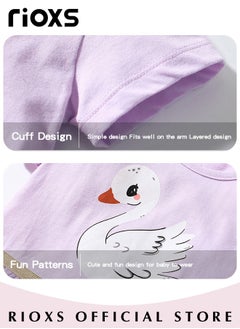 RIOXS Girls Printed A-line Tutu Dress, Round Neck Short Sleeve Dress, Cotton Princess Summer Dress, Wonderful Summer Dresses for Girls, Crafted from Cotton Top and Tulle Skirt, Comfortable to Wear  - Image 5