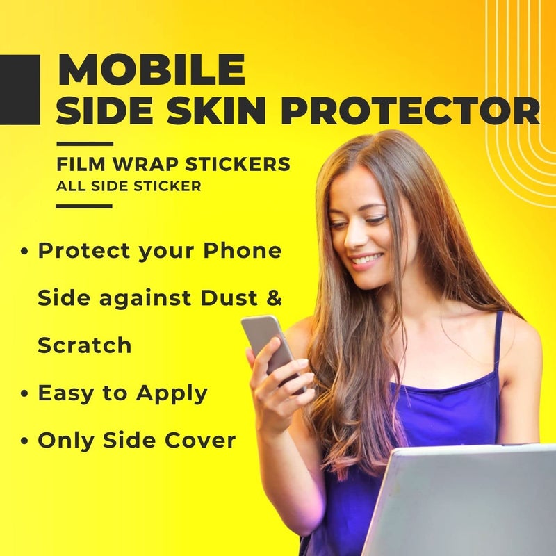FCS Side Panel Vinyl Sticker Edge Side Skin Compatible for iPhone 13 | Crome Film Wrap Stickers | All Side Sticker Vinyl Protector Sticker (-32) - Image 4