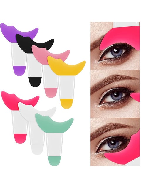 Eye Makeup Tool Eyelash Eyeshadow Silicone Auxiliary Protection Tool Reusable Prevent Soiling Makeup Tool Suitable for Professional Makeup Artists Beginners 7Pcs
