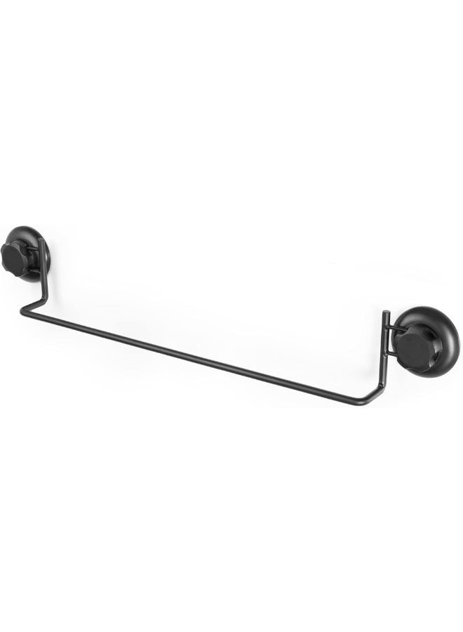 COMPACTOR Bestlock Suction Cup Wall Mounted Towel Rail Black 9 x 60.6 x 6.5 cm RAN9784 - Image 1