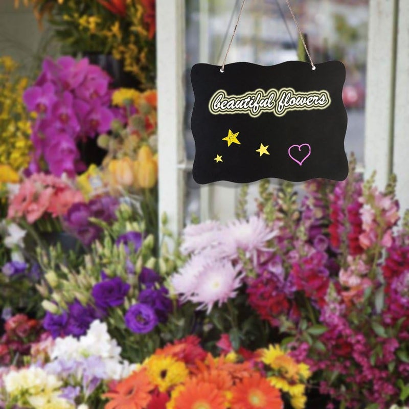 AUSTOR Chalkboard Sign 8x10 Inch Double Sided Erasable Message Board with Hanging Strings, 2 Shapes x 2, 4 Pack - Image 5