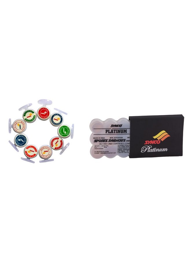 synco Synco Wooden Carrom Coins Set with Carrom Striker Professional 15g Combo Set, Assorted Color (Platinum Striker with Platinum Coins)  - Image 2