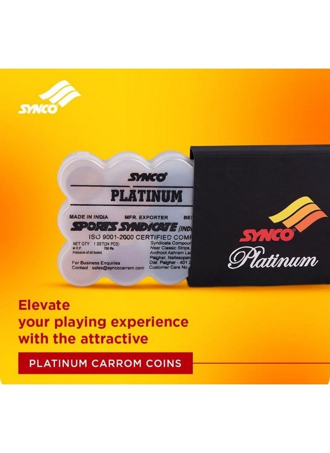 synco Synco Wooden Carrom Coins Set with Carrom Striker Professional 15g Combo Set, Assorted Color (Platinum Striker with Platinum Coins)  - Image 4