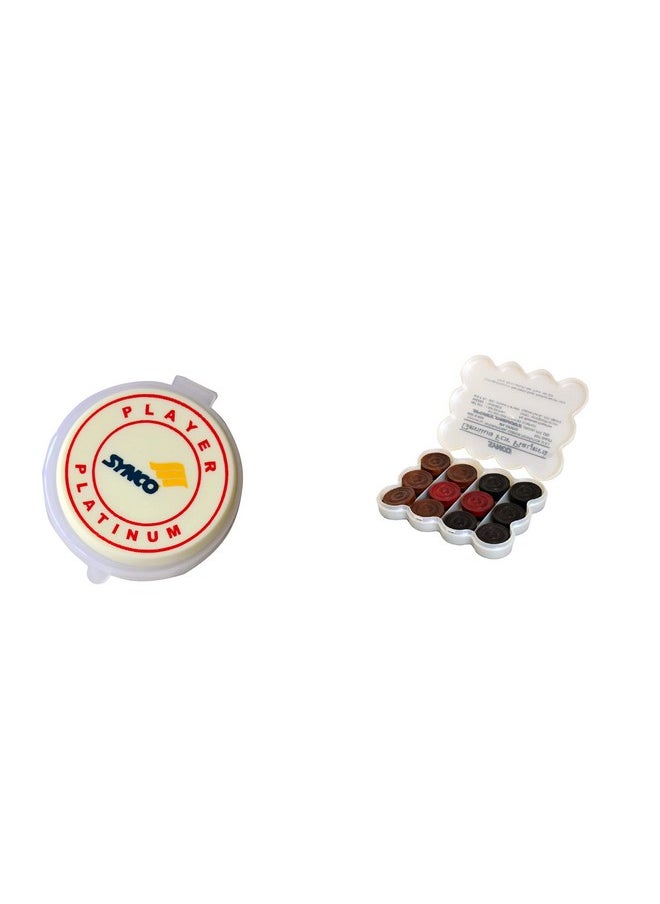 synco Synco Wooden Carrom Coins Set with Carrom Striker Professional 15g Combo Set, Assorted Color (Platinum Striker with Platinum Coins)  - Image 1