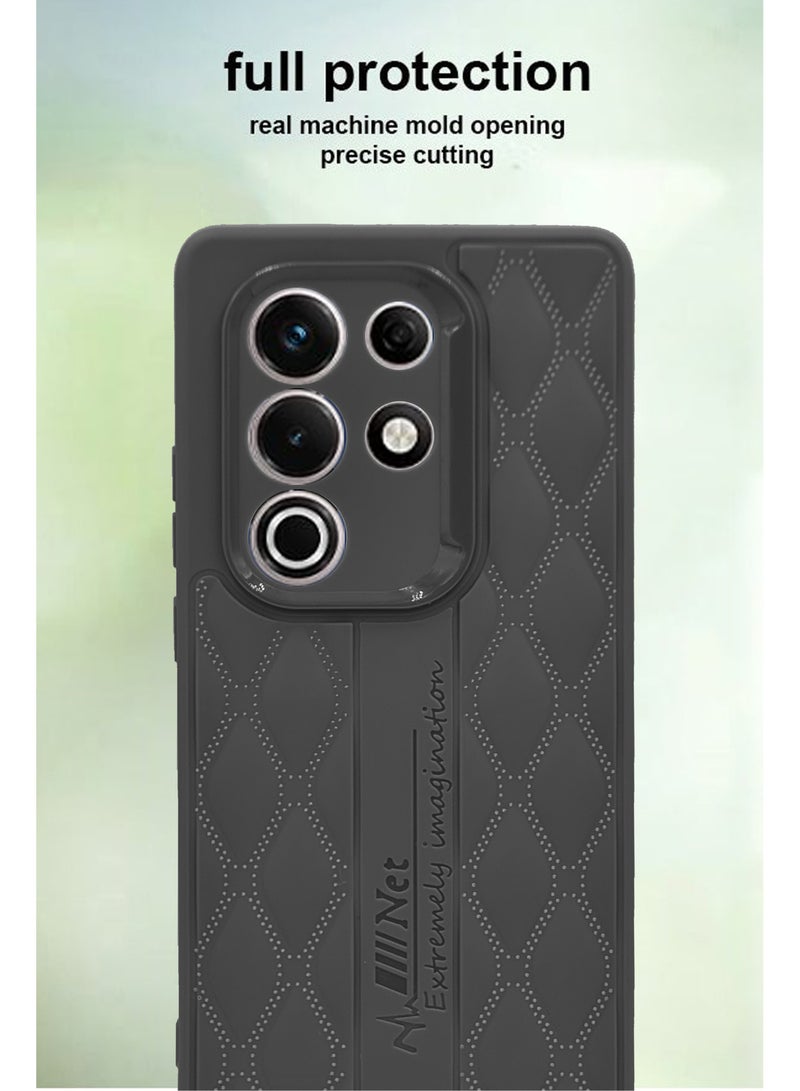 Design Printed Back Cover for itel S25 Ultra with Raised Lips for Camera  Screen Protection - Shockproof Design - Stylish Back Cover Case - Black - Image 4