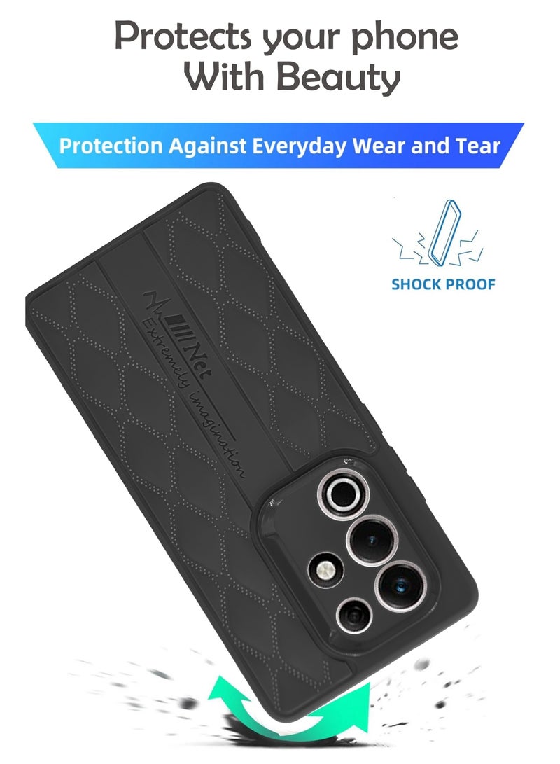 Design Printed Back Cover for itel S25 Ultra with Raised Lips for Camera  Screen Protection - Shockproof Design - Stylish Back Cover Case - Black - Image 3