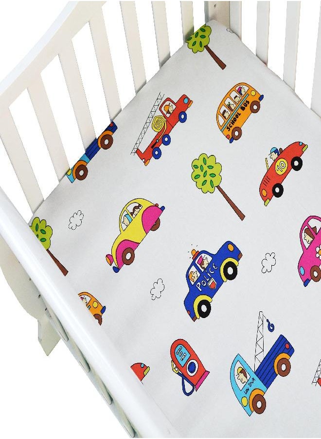 Brandream Brandream Neighborhood Nursery Baby Boys Crib Bedding Set 6-Piece City Transport Car Truck Collection, 100% Cotton 